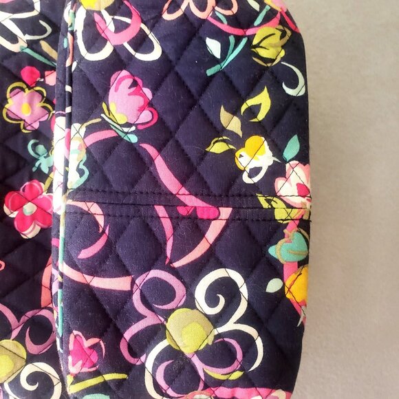 Vera Bradley Floral Quilted Cotton Shoulder Bag Adjustable Strap Front Pockets - Picture 13 of 14